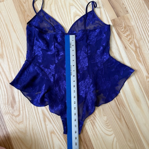 Vintage Victoria's Secret Gold Label Body Suit Women’s Small Purple Floral Sheer - Picture 6 of 8